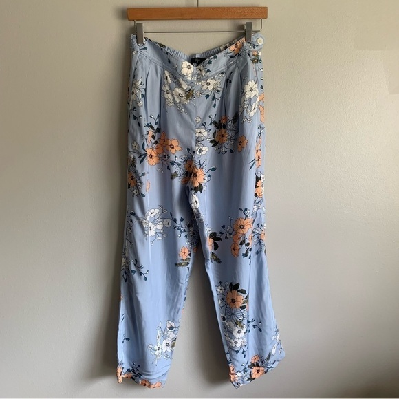 NWT J. crew high rise garden floral tapered trouser pant blue size 8 - Picture 3 of 10